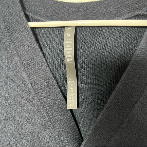 ** Merino Wool-Blend Cardigan classic navy XXL - Picture 3 of 4